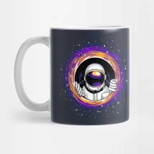 astronaut looking from a blackhole Mug